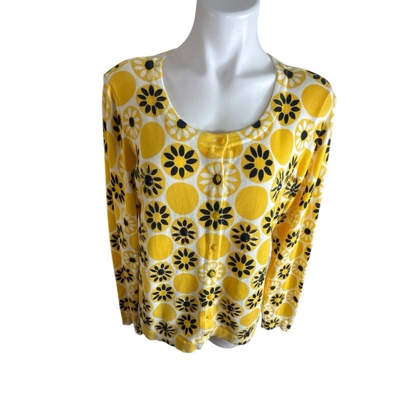 Charter Club Sunflower Cardigan Button Down Sweater - Picture 3 of 10
